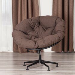 Кресло CLOUDE рогожка/металл, коричневый